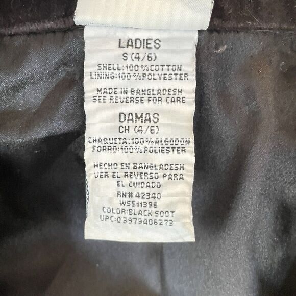 Vintage Womens Blazer Suit Jacket Black Velvet Sz S Lined Office Whimsigoth Boho - Picture 4 of 9